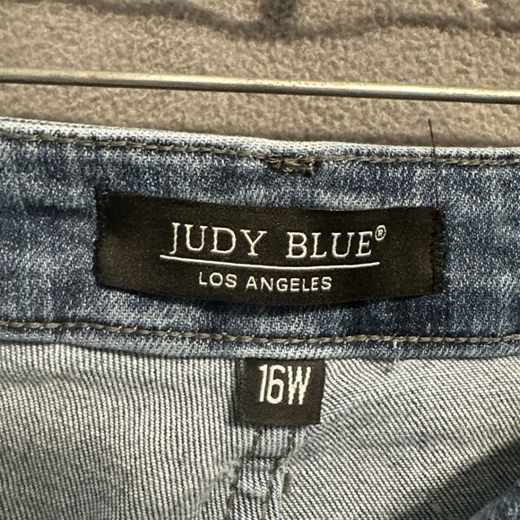 Judy Blue Enya Hi Rise Tummy Control Slim Boot Cut Side Slit Jeans Plus Size 16W - Picture 6 of 11